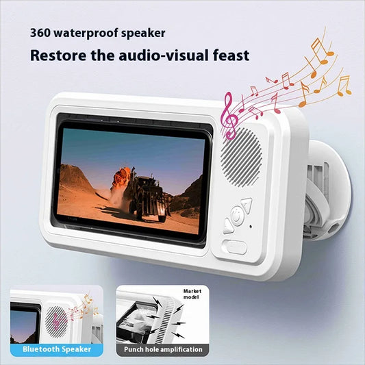 Bathroom Waterproof Phone Holder – Wall-Mounted Shower Phone Box with Touchscreen & Anti-Fog Design