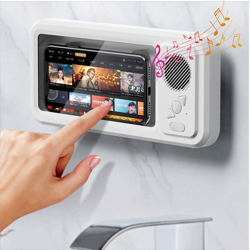 Bathroom Waterproof Phone Holder – Wall-Mounted Shower Phone Box with Touchscreen & Anti-Fog Design