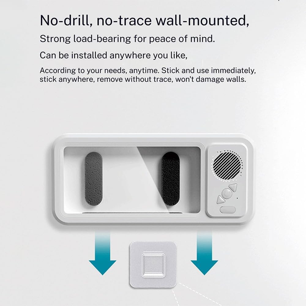 Play Series Shower Fun! 📱 White Phone Case Holder with Integrated Speaker 🔊, Fog-Proof Window & 360° Secure Mount.