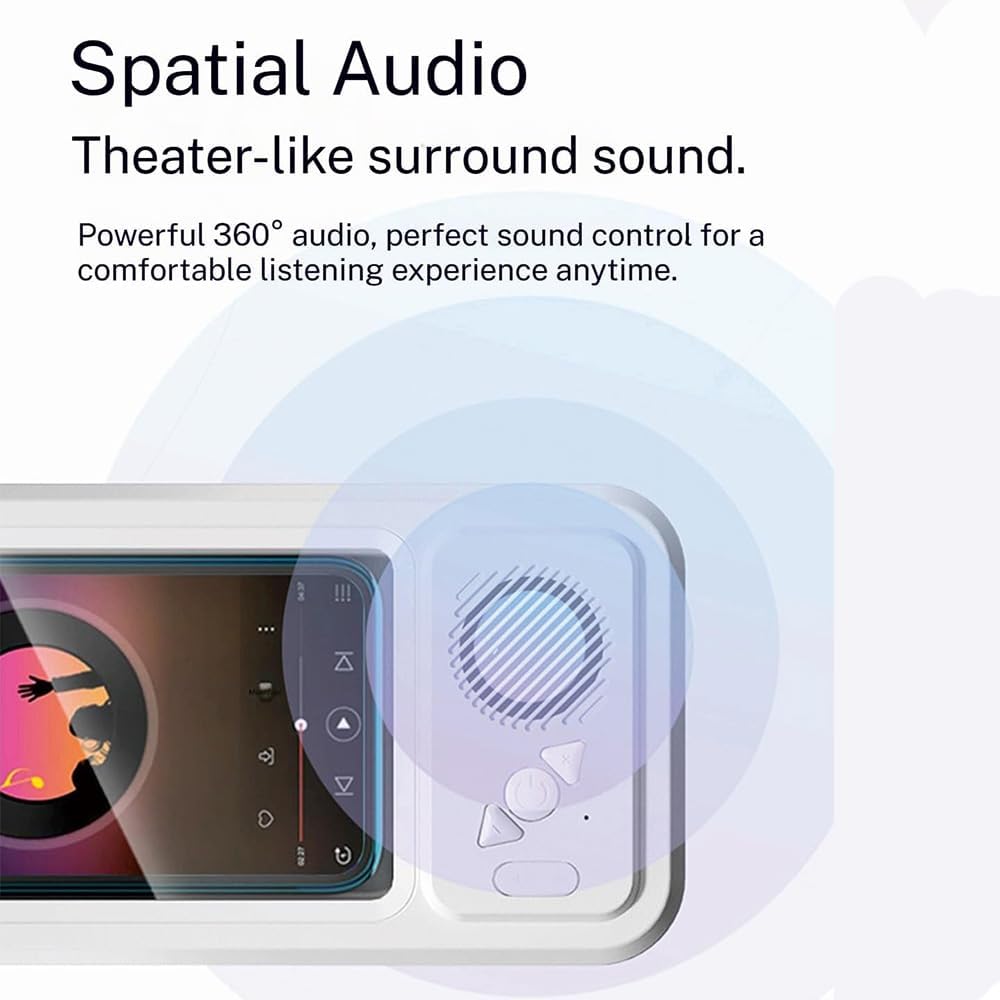 Play Series Shower Fun! 📱 White Phone Case Holder with Integrated Speaker 🔊, Fog-Proof Window & 360° Secure Mount.