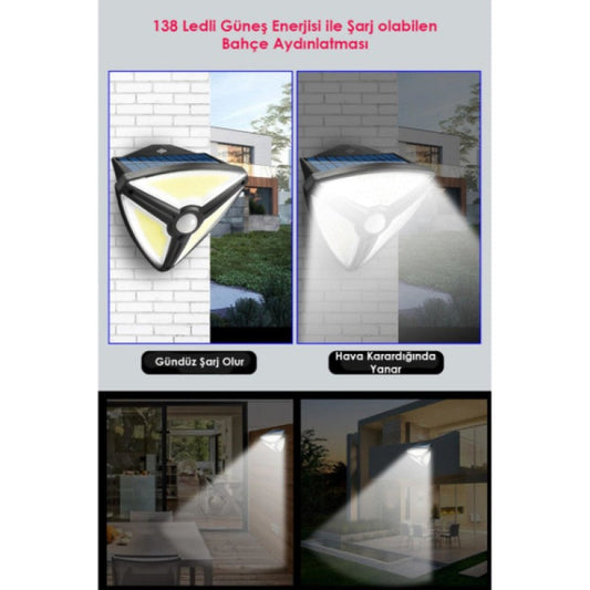 138 LED Solar Garden Lamp with Sensor